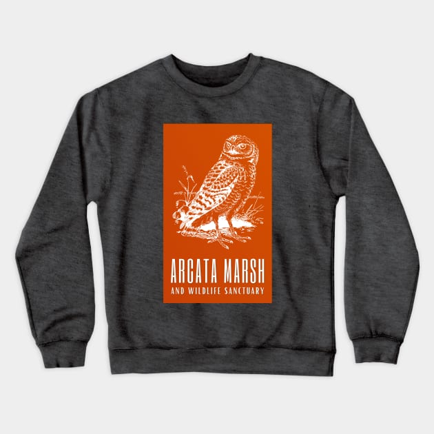 Arcata Marsh and Wildlife Sanctuary Humboldt Nature California Owl Bird Crewneck Sweatshirt by VLE Design